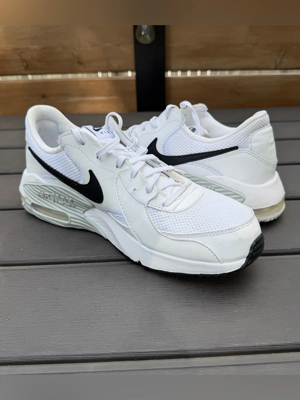 Nike Air Max Excee White Black Check Size 11.5 CD4165-100 Lace Up Low Top 2019